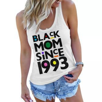 Black Mom Since 1993 Funny Mothers Day Child Birthday Year Women Flowy Tank - Seseable