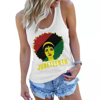Black Queen Juneteenth Celebrate Freedom Tshirt Women Flowy Tank - Monsterry CA