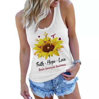 Brain Aneurysm Awareness Faith Hope Love Women Flowy Tank | Favorety