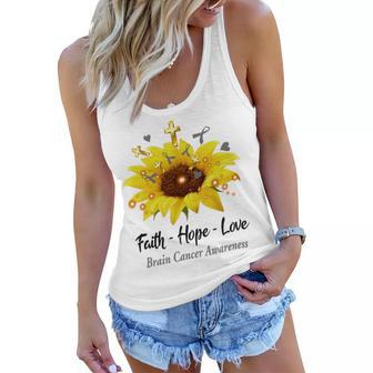 Brain Cancer Awareness Faith Hope Love Women Flowy Tank | Favorety UK