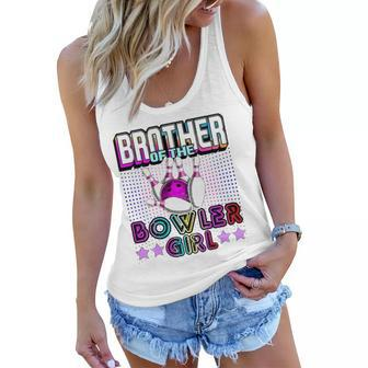Brother Of The Bowler Girl Matching Family Bowling Birthday Women Flowy Tank | Mazezy