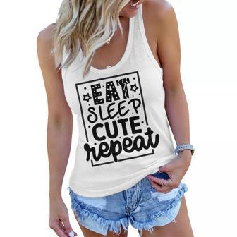 Eat Sleep Cute Repeat Graphic Design For Babys Women Flowy Tank | Favorety UK