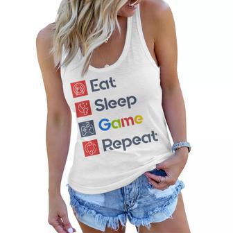 Eat Sleep Game Repeat Women Flowy Tank | Favorety AU