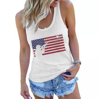 Fourth Of July 4Th American Flag Duck Hunting Geese Dad Usa Women Flowy Tank - Seseable