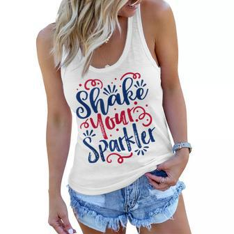 Funny 4Th Of July - Shake Your Sparkler - Patriotic Women Flowy Tank - Seseable