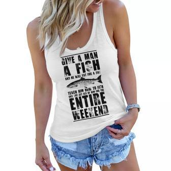 Give A Man A Fish And He Will Eat For Day Women Flowy Tank | Favorety UK