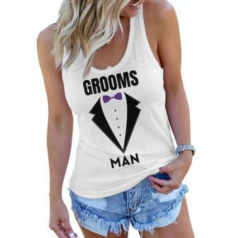 Groomsman Grooms Squad Stag Party Friends Themed Women Flowy Tank - Monsterry