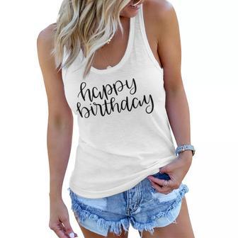 Happy Birthday Text Design Women Flowy Tank | Favorety UK