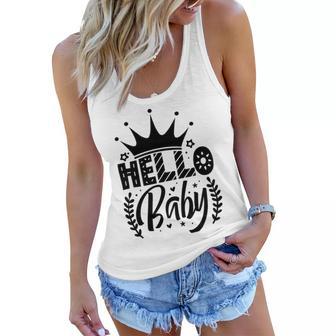 Hello Baby Graphic Design For New Coming Babys Women Flowy Tank | Favorety