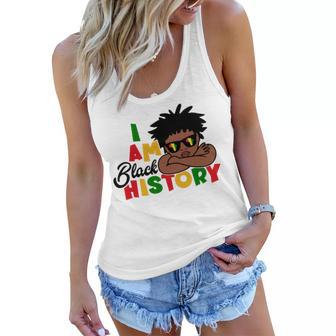 I Am Black History For Kids Boys Black History Month Women Flowy Tank | Favorety DE