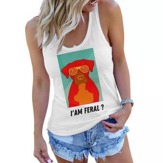 I Am Feral Coll Red Dog Women Flowy Tank | Favorety