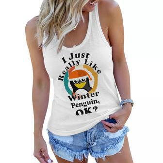 I Really Like Winter Penguin Ok Women Flowy Tank | Favorety CA