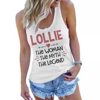 Lollie Grandma Gift Lollie The Woman The Myth The Legend Women Flowy Tank - Seseable