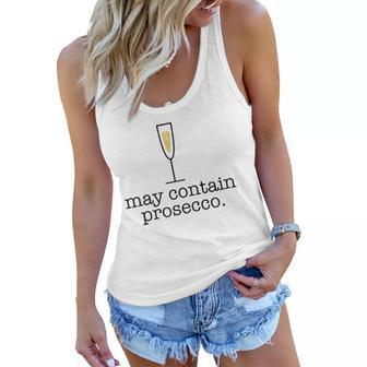 May Contain Prosecco Funny White Wine Drinking Meme Gift Women Flowy Tank | Mazezy UK
