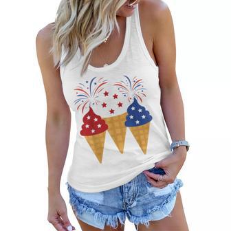 Memorial Day 4Th Of July Holiday Patriotic Ice Cream Women Flowy Tank | Favorety AU