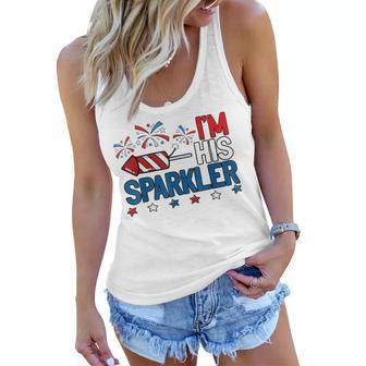 Mens Im His Sparkler Funny 4Th Of July Matching Couples For Her Women Flowy Tank - Seseable