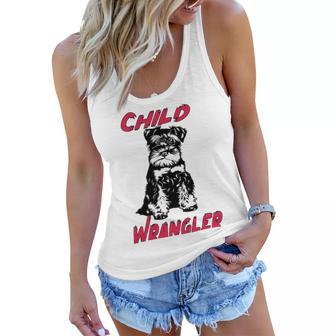 Miniature Schnauzer At Home Child Wrangler Multi Tasking Dog Women Flowy Tank | Favorety