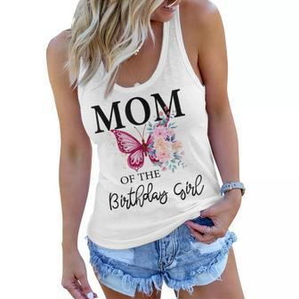 Mom 1St First Birthday Matching Family Butterfly Floral Women Flowy Tank - Seseable