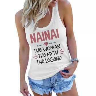 Nainai Grandma Gift Nainai The Woman The Myth The Legend Women Flowy Tank - Seseable