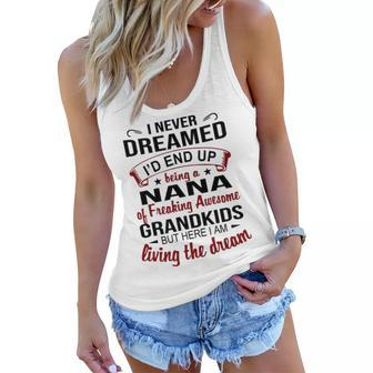 Nana Grandma Gift Nana Of Freaking Awesome Grandkids Women Flowy Tank - Seseable