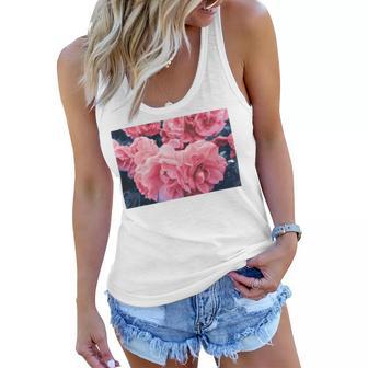 Pink Roses In Garden Women Flowy Tank | Favorety