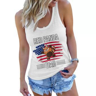 Red Panda Us Flag 4Th Of July Fathers Day Red Panda Dad Women Flowy Tank - Seseable