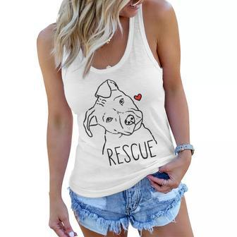 Rescue Dog Pitbull Rescue Mom Adopt Dont Shop Pittie Raglan Baseball Tee Women Flowy Tank | Mazezy
