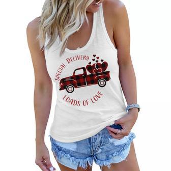 Special Delivery Valentines Car Red Plaid Women Flowy Tank | Favorety DE