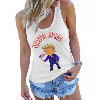 Ultra Maga And Proud Of It Make America Great Again Proud American Women Flowy Tank - Monsterry