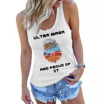 Ultra Mega And Proud Of It Pro Trump Patriotic Republican Women Flowy Tank | Favorety DE