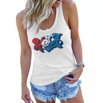 Vintage Usa Independence Day 4Th Of July Summer Typography Women Flowy Tank | Mazezy