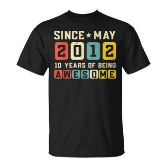 10Th Birthday Awesome Since May 2012 Vintage Unisex T-Shirt - Seseable