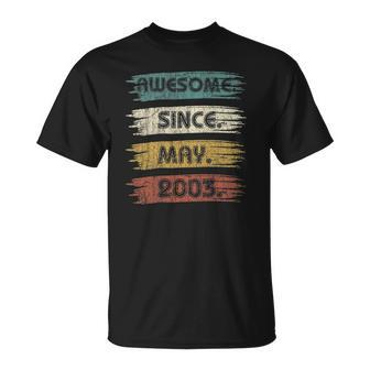 19 Years Old Gifts Awesome Since May 2003 19Th Birthday Unisex T-Shirt | Mazezy