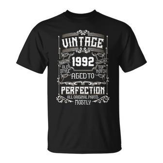 1992 Birthday 1992 Aged To Perfection All Original Parts T-Shirt - Seseable