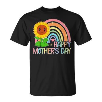 Happy Mothers Day 2022 Sunflower Rainbow Mom Grandma Women  Unisex T-Shirt