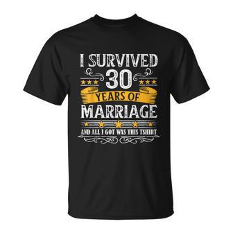 30Th Wedding Anniversary Couples Husband Wife 30 Years Unisex T-Shirt - Monsterry CA
