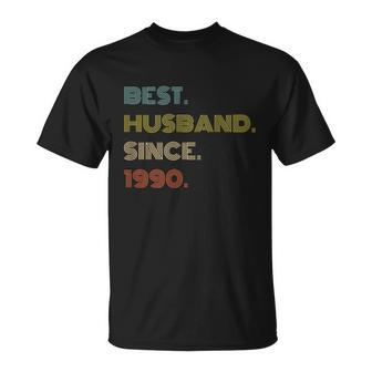 31St Wedding Anniversary Best Husband Since 1990 Unisex T-Shirt - Monsterry UK