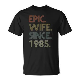 37Th Wedding Anniversary S For Her Epic Wife Since 1985 Wedding Anniversary T-shirt - Thegiftio UK