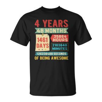 4Th Birthday For Girls Boys 4 Years Old Being Awesome Bday Unisex T-Shirt | Mazezy