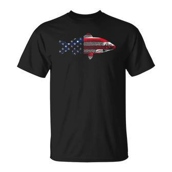 4Th Of July Fishing American Flag River Lake Unisex T-Shirt | Mazezy