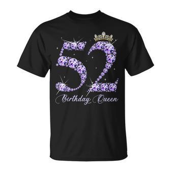 52 Year Old Its My 52Nd Birthday Queen Diamond Heels Crown Unisex T-Shirt - Seseable
