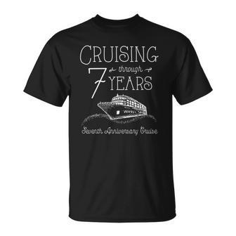 7Th Anniversary Cruise His And Hers Matching Couple Unisex T-Shirt | Mazezy