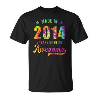 8 Years Old 8Th Birthday 2014 Tie Dye Awesome Unisex T-Shirt | Mazezy