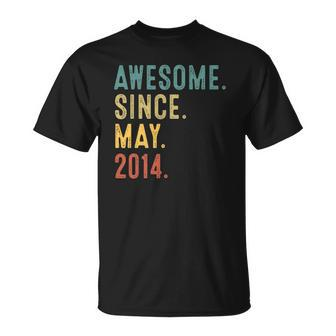 8 Years Old Gifts Awesome Since May 2014 8Th Birthday Unisex T-Shirt | Mazezy
