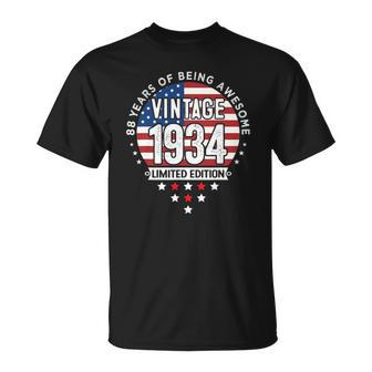 88 Years Old Gifts Vintage 1934 Limited Edition 88Th Birthday Unisex T-Shirt | Mazezy