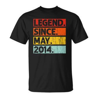 8Th Birthday Gifts Legend Since May 2014 8 Years Old Unisex T-Shirt | Mazezy