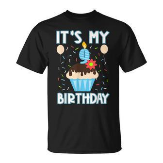 9 Years Old Boy Its My 9Th Ninth Birthday Sweet Cupcake Unisex T-Shirt - Seseable