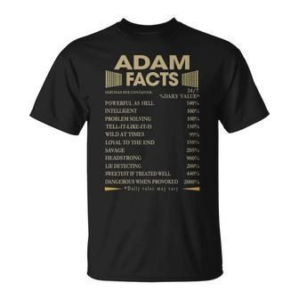 Adam Name Adam Facts T-Shirt - Seseable