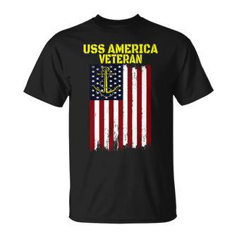 Aircraft Carrier Uss America Cv-66 Cva-66 Veterans Day T-Shirt Unisex T-Shirt - Monsterry UK