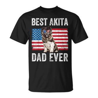 Akita Dad American Flag American Akita Dog Lover Owner T-shirt - Thegiftio
